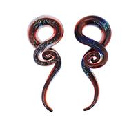 YOFANST Ear Stretching Glass Spiral Tapers Gauges 4g-9/16 inch Blue, Glow in The Dark, Purple, Green, Red, Acrylic,Glass,Metal,Steel