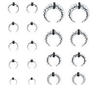 YOFANST Ear Stretching Kit 18 Pieces 14G-00G Earrings Piercing Kit Ear Expander Acrylic Tapers Horseshoes Spiral Pincher Gauges for Ear Piercing, White