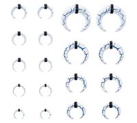 YOFANST Ear Stretching Kit 18 Pieces 14G-00G Earrings Piercing Kit Ear Expander Acrylic Tapers Horseshoes Spiral Pincher Gauges for Ear Piercing, Dark Blue