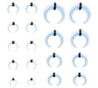 YOFANST Ear Stretching Kit 18 Pieces 14G-00G Earrings Piercing Kit Ear Expander Acrylic Tapers Horseshoes Spiral Pincher Gauges for Ear Piercing, Blue