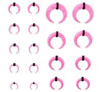 YOFANST Ear Stretching Kit 18 Pieces 14G-00G Earrings Piercing Kit Ear Expander Acrylic Tapers Horseshoes Spiral Pincher Gauges for Ear Piercing, Pink
