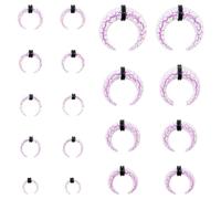 YOFANST Ear Stretching Kit 18 Pieces 14G-00G Earrings Piercing Kit Ear Expander Acrylic Tapers Horseshoes Spiral Pincher Gauges for Ear Piercing, Purple