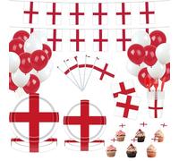 YOFANUP England Party Pack, Banner, England Football Rugby Decorations 200 Pcs for Women's Euro and Women's Rugby World Cup 2025, Reusable, Great for Garden, Bar, Restaurant, Home Party