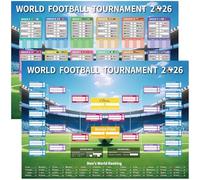 YOFANUP World Cup Wall Chart 2026, 2 Pcs World Cup Schedule Poster, Football Party Decorations, A1 Size 84x60cm World Cup Fixtures, Great Gifts for Football Fans