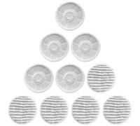 YOFAPA 10 Pcs Steam Mop Pads, 7.5 in Microfiber Mop Head Replacement Pads, Gray Striped, Reusable Steam Mop Pads for Hardwood, Tile, and Laminate Floors