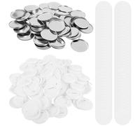 YOFAPA 100 Sets Blank Button Making Supplies, Blank Button Badge with Metal Shells, Clear Mylar, Pin Backs, DIY Badges for Personalized Crafts, Party Favors, 58 mm/ 2.3 in