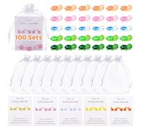 YOFAPA 100 Sets Inspirational Turtle Gifts, 100 Thank You Note Cards Greeting Cards, 100 Mini Sea Turtle Figures, 100 Organza Bags for Appreciation Pocket Favors