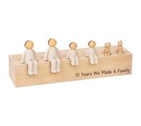 YOFAPA 10th Anniversary Idea, Personalized Family Resin Ornament Set, Customizable Family Members, Including 2 Adults, 2 Little Ones, 1 Cat, and 1 Dog, Great for Christmas, Anniversaries