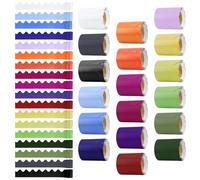 YOFAPA 18 Pcs Colorful Bulletin Board Borders, 18 Rolls Bulletin Board Borders, Durable Copperplate Paper Decors for Home, Office, and Classroom Use, 18 Colors
