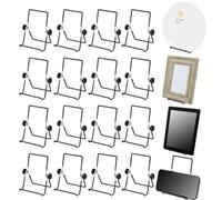 YOFAPA 24 Pack Adjustable Easel Stand, 5 Inch Metal Plate Holders, Foldable Wire Book Display Stand, Table Top Display Stand for Home Offices, Art Stands for Artistic Work Mirror Plate Dish