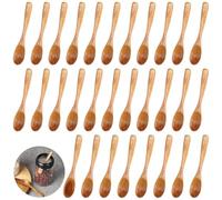 YOFAPA 30 Pcs Small Wooden Spoons, 3.9" Wood Spoons for Cooking, Spice Serving Spoons for Salt, Honey, Sugar, Pepper, Tiny Teaspoons for Kitchen