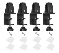 YOFAPA 4 Pcs Sneeze Guard Support Clamps, Adjustable Desk Divider Clamps for 0.16-0.79" Panels, Acrylic Plexiglass Partition Clips, Punch-Free Aluminum Alloy Desk Privacy Panel Clips