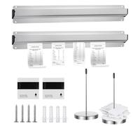 YOFAPA 4 PCS Ticket Holder Set, Restaurant Ticket Stabbers and Slide Racks, 2 Silver Aluminum Slide Check Racks and 2 Stainless Steel Receipt Holders for Restaurant Hotel Pub