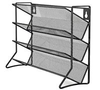 YOFAPA 4-tier Spice Rack Organizer, Wall-Mounted & Desktop Spice Storage Shelf, Black Iron Seasoning Rack for Kitchen, Open Design for Quick Access, Self-Standing or Hanging