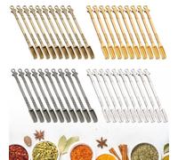 YOFAPA 40 Pcs Mini Shovel Spoons,Tiny Spoons for Powder,Metal Spoon Power Scoop Tableware Charm Mini Pendant Spoon for Measuring Spices,Herbs,Powder,Coffee,Sugar
