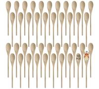 YOFAPA 50 PCS Long Wooden Spoons for Cooking, 12 Inches Kitchen Wooden Spoons for Crafts, Long Handle Wood Spoon Oval Wood Mixing Spoon Baking Mixing Serving Craft Utensils