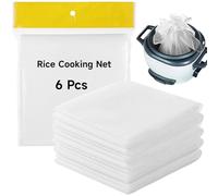 YOFAPA 6 Pcs Rice Nets, Non-Stick Sushi Rice Cooking Nets, Fine Mesh Rice Cooker Napkins, Reusable Tetoron Rice Nets, Heat-Resistant Cooking Steam Cloths for Homes, Restaurants, Camping