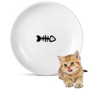 YOFAPA Ceramic Pet Feed Bowl Simple Fish Bone Pattern Cat Food Bowl Puppy Water Bowl