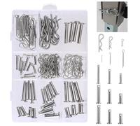 YOFAPA Clevis and Clips Assortment Kit, 122 Pcs M6 M8 Clevis Pins and M1.5 M2 M3 Cotter Clips, Stainless Steel Clevis Pins and Clips Fastener Set, Hole Location Pins with Cotter Hitch Pins Clips