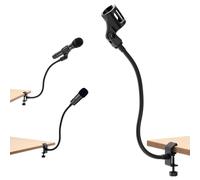 YOFAPA Clip-on Desktop Microphone Stand, Flexible Gooseneck Desk Mic Stand, Microphone Arm Stand with Clip, 3/8" to 5/8" Microphone Holder for Podcasting, Radio, Lectures, Singing, Live Streaming