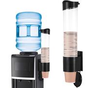 YOFAPA Disposable Paper Cup Dispenser, Pull Type Wall Mount Cup Holder for Water Cooler, Plastic Cup Organizer with Adhesive Plate & Screws for Home, Office, Hospital, Fit 5oz-7oz Cups
