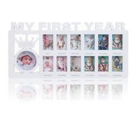 YOFAPA Newborn Baby Picture Frame, My First Year Newborn Keepsake Frame 12 Months, Photo Frames for Memories (White)