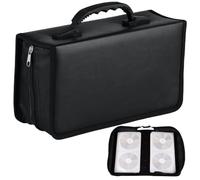 YOFAPA PU Leather CD Binder Case, Large Capacity CD Bag for 128 Discs, Portable DVD Storage Holder, Album Organizer, CD Carry Bag for Homes, Offices, Cars, Travels