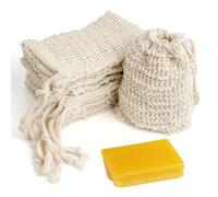 YOFAPA Soap Saver Bag, 10 Pcs Natural Sisal Soap Bags With Drawstring, Plastic-Free Reusable Exfoliating Soap Pouch, Zero Waste Soap Mesh Bag for Foaming & Drying Soaps