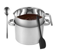 YOFAPA Stainless Steel Double Boiler Pot Set, 2.0 QT Chocolate Melting Bowl with Scale & Handle, Kitchen Boiler Pot Silicone Spatula