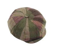 YOFARCHOY Newsboy Hats for Men Women Classic 8 Panel Flat Cap Peaky Style Irish Hat Gatsby Beret Cap Wool Blend Tweed, Plaid Green, One size