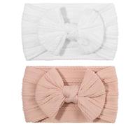 YOFASEN 2 Pieces Baby Headbands - Elastic Bow Headwear Knitted Warm Headband Hair Accessories for Newborns & Toddlers
