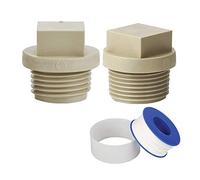YOFASEN 20/25/32mm Male Thread PPR Pipe Fitting Plug - 2 x Generic Pipe Plug Fittings & 1 x Sealant Tape for Plumbers Plumbing