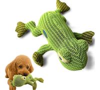 YoFellas Squeaky Plush Dog Toy - Durable Chew Toy for Small & Medium Dogs, Textured Fabric for Teeth Cleaning, Lightweight Training Toy with Squeaker (Lime Lizard)