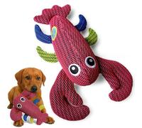 YoFellas Squeaky Plush Dog Toy - Durable Chew Toy for Small & Medium Dogs, Textured Fabric for Teeth Cleaning, Lightweight Training Toy with Squeaker (Ruby Lobster)