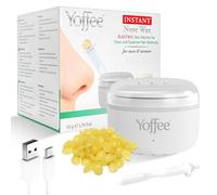 Yoffee Instant Nose Wax - Electric Wax Warmer for Nose and Eyebrow Hair Removal - Includes 50g Natural Beeswax, 6 Plastic Applicators, Type-C USB Cable - Quick Heating, Safe and Easy to Use