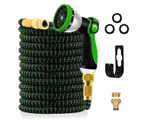 Yofidra 100FT Expandable Hose Pipe, Garden Hose with 10-Pattern Spray Gun, Connectors, Hosepipe for Gardening, Washing & Cleaning