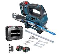 Yofidra 12000PSI Electric Grease Gun, 3 Speed Control, 2×3.0AH Batteries | Cordless Grease Gun, 3 Grease Gun Couplers, Brushless Motor, LED Light for Heavy Duty Equipment, Truck, Construction, Farm