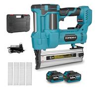 Yofidra 2-in-1 Cordless Nail Gun & Electric Stapler, Compatible with 15-50mm Nails & 10-40mm Staples, 2x3.0Ah Battery, Brushless Motor, Depth Adjustment for Woodworking, Furniture Assembly & DIY