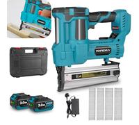 Yofidra 2-in-1 Cordless Nail Gun & Electric Stapler, Compatible with 15-50mm Nails & 10-40mm Staples, 2x3.0Ah Battery, Brushless Motor, Depth Adjustment for Woodworking, Furniture Assembly & DIY