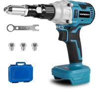 Yofidra Battery Riveting Pliers Cordless Gun with 15,000N Torque, Professional Cordless Pop Rivet Gun with Brushless Motor for 2.4-5.0mm Blind Rivets, Power Rivet Gun Tool with 16mm Stroke