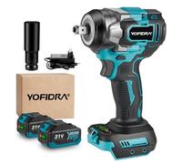 Yofidra Cordless Impact Wrench 1/2" - 800Nm Impact Gun Cordless with Brushless Motor 2x3.0Ah Batteries, Fast Charger & 21mm Sleeve, 5-Speed, LED Light, Impact Driver for Car Repair, Tyre Change & DIY