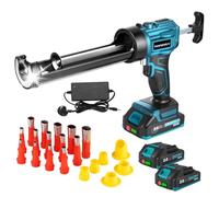 Yofidra Electric Caulking Gun Cordless - 4 Speed Adjustable, 2 x 2.0Ah Batteries, LED Light, Drip-Free - Works with 300ml Silicone & Sealant Cartridges for Sealing, Filling, Leak Proof, DIY