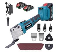 Yofidra Oscillating Multi Tool Cordless, 21V 300W Brushless Multi Tool with 2 x 2000mAh Batteries, 18000RPM, 4° Oscillation, 6+3 Speed, LED Light | Multifunctional Power Tool