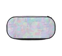 YOFIEN Abstract Iridescent Holographic Polygonal,Small Pencil Case Large Capacity Pencil Pouch Office Stationery Organizer