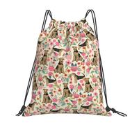YOFIEN Airedale Terrier Dog Cute Dogs Water Drawstring Backpack Resistant String Bag for Women Men Sports Gym Sackpack