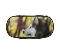 YOFIEN Alaskan Malamute Bokeh Pets Dogs Cute,Small Pencil Case Large Capacity Pencil Pouch Office Stationery Organizer