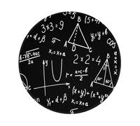 YOFIEN Algebra Geometry Abstract Math 8&8in Round Mouse Pad Sewn Edge Design