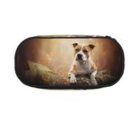 YOFIEN American Staffordshire Terrier Printing,Small Pencil Case Large Capacity Pencil Pouch Office Stationery Organizer
