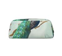YOFIEN Aqua Blue Elegant Peacock N Feathers Tree Branch Pencil Case for Girls, Pen Pouch Organizer Pencil Bag with Zipper