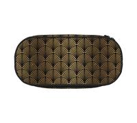 YOFIEN Art Deco Pattern Seamless Black Gold,Small Pencil Case Large Capacity Pencil Pouch Office Stationery Organizer